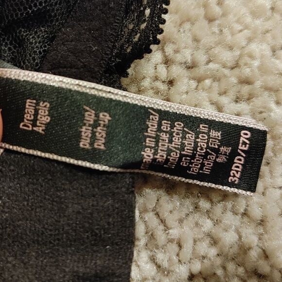 Victoria's Secret Dream Angels perfect Plunge black padded push-up bra 32 D D - Picture 11 of 13